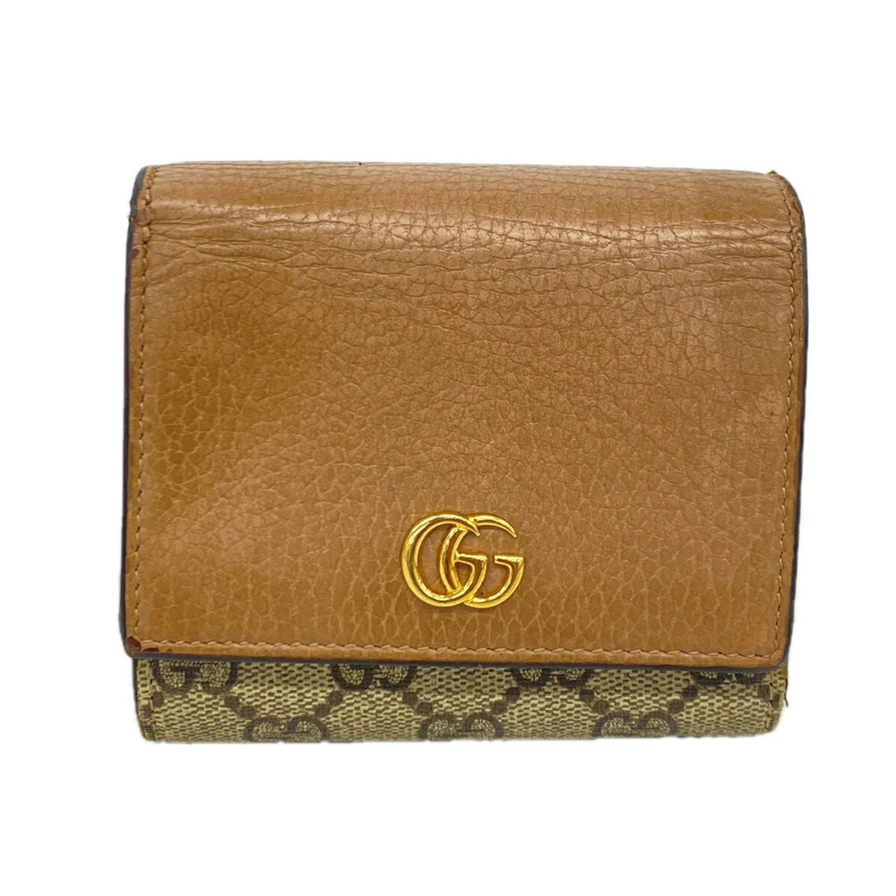 Gucci GG Marmont Supreme Leather Wallet, Brown, 598587, Women's, P3565086